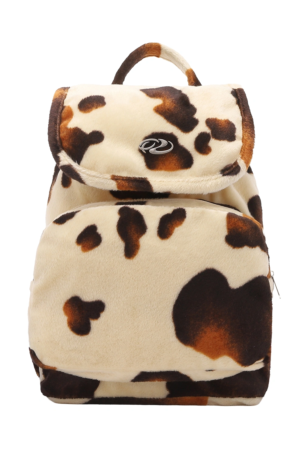 A small spotted bag against a white background